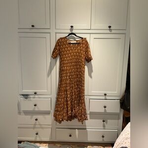 Daughters of India Floral Brown Maxi Dress